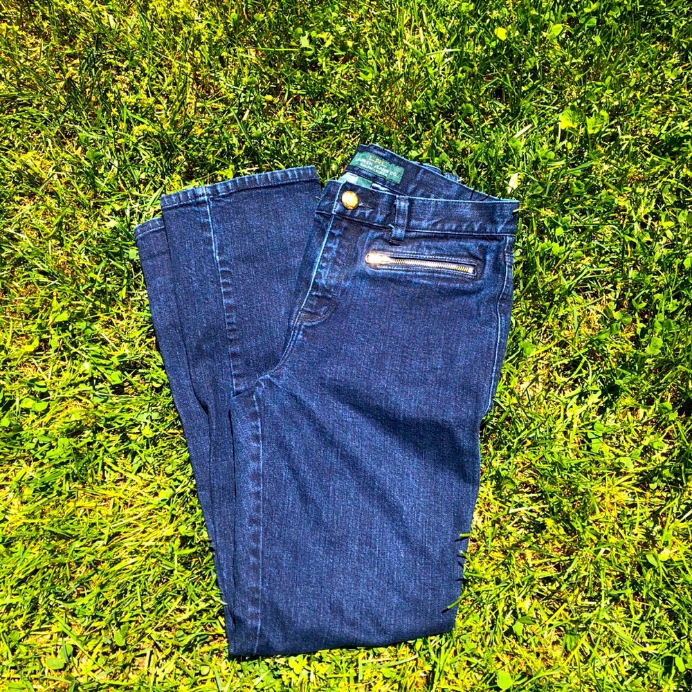 RALPH LAUREN HIGHWAISTED STRAIGHT LEG JEANS